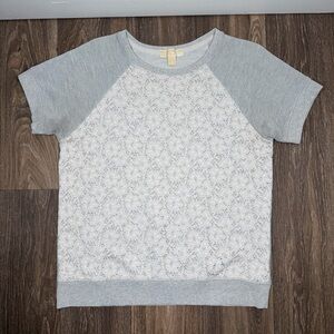 Michael Kors Women’s Gray Lace Short Sleeve Top Size L